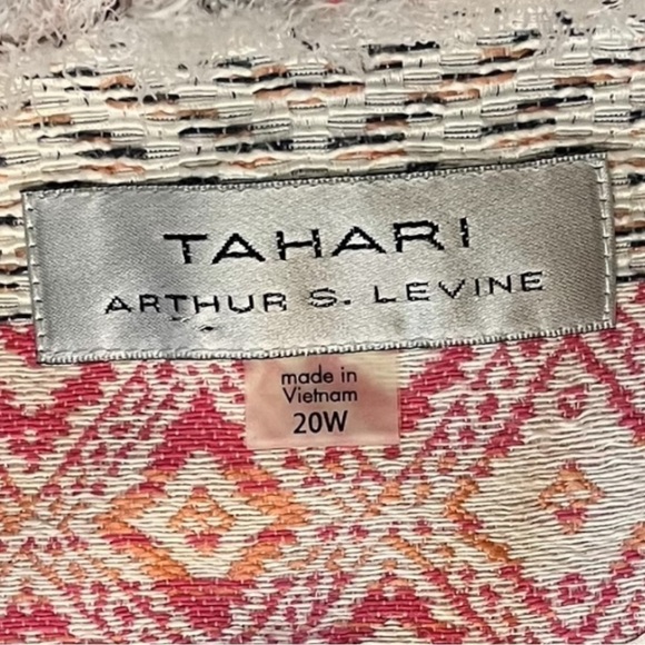 TAHARI by Arthur S Levine Bohemian Print Fringe Open Front Jacket Blazer - Picture 11 of 12